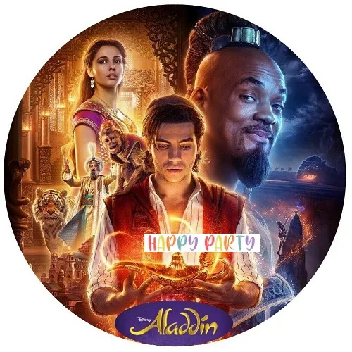 ALADDIN 2 Edible Kids Birthday Cake Topper Decoration Round Images