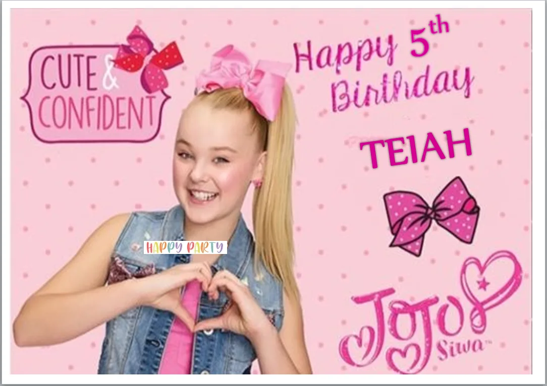 JOJO SIWA PERSONALISED Edible A4 Cake Topper Images