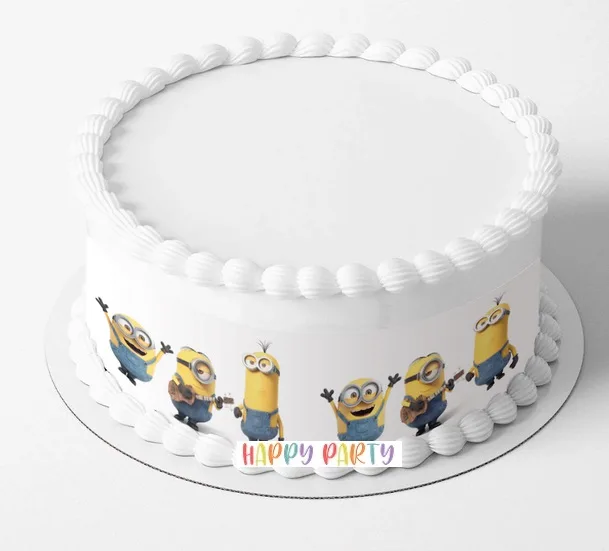Minions Design CAKE WRAP Around The Cake Images Topper