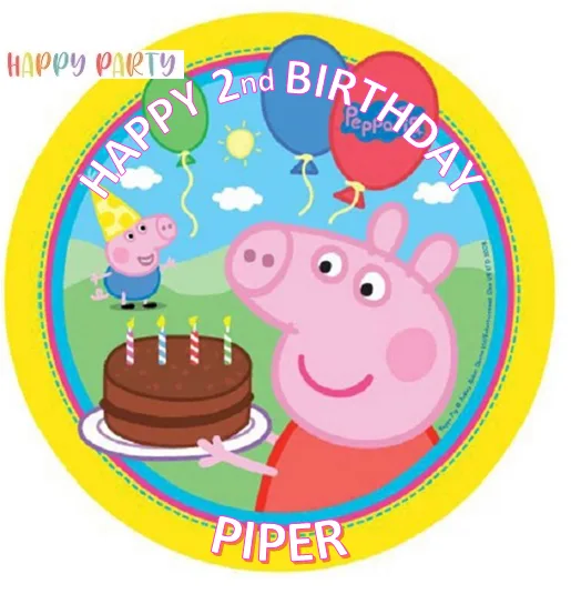 PEPPA PIG BIRTHDAY Personalised Edible Cake Topper Decoration Images