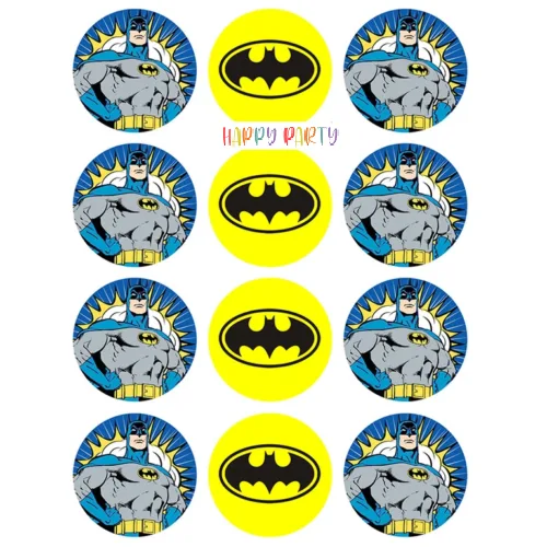 BATMAN Edible Cupcake Toppers UNCUT Images KID BIRTHDAY