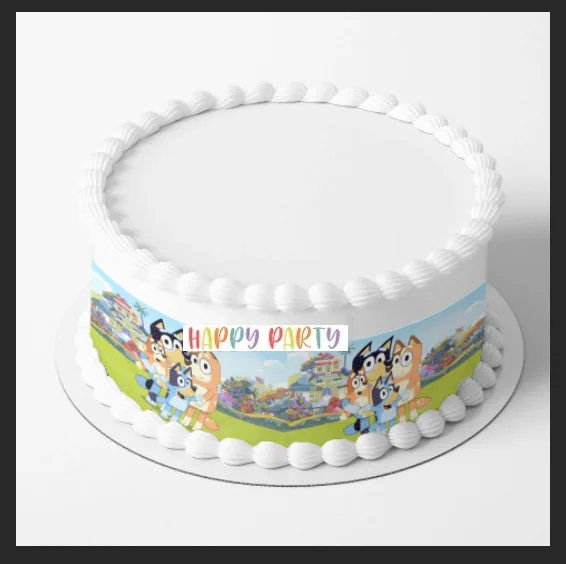 BLUEY Design CAKE WRAP Around The Cake Images Topper
