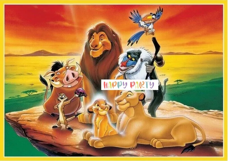 Lion King Edible A4 Size Birthday Cake Topper Decoration Images