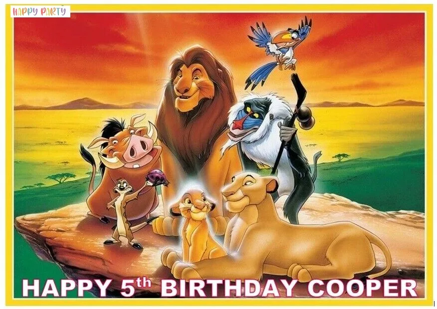 Lion King PERSONALISED Edible A4 Cake Topper Images