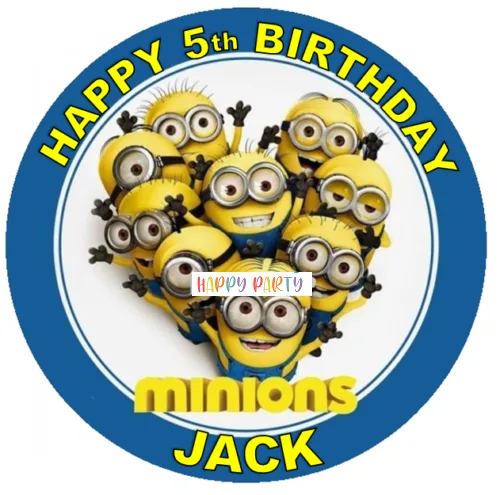 Minions Personalised Edible Cake Topper Decoration Images