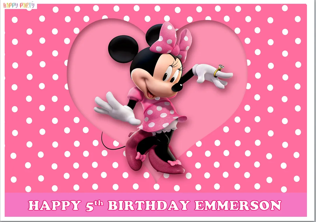 Minnie Mouse Personalized Edible A4 Size Birthday Cake Topper Decoration Images