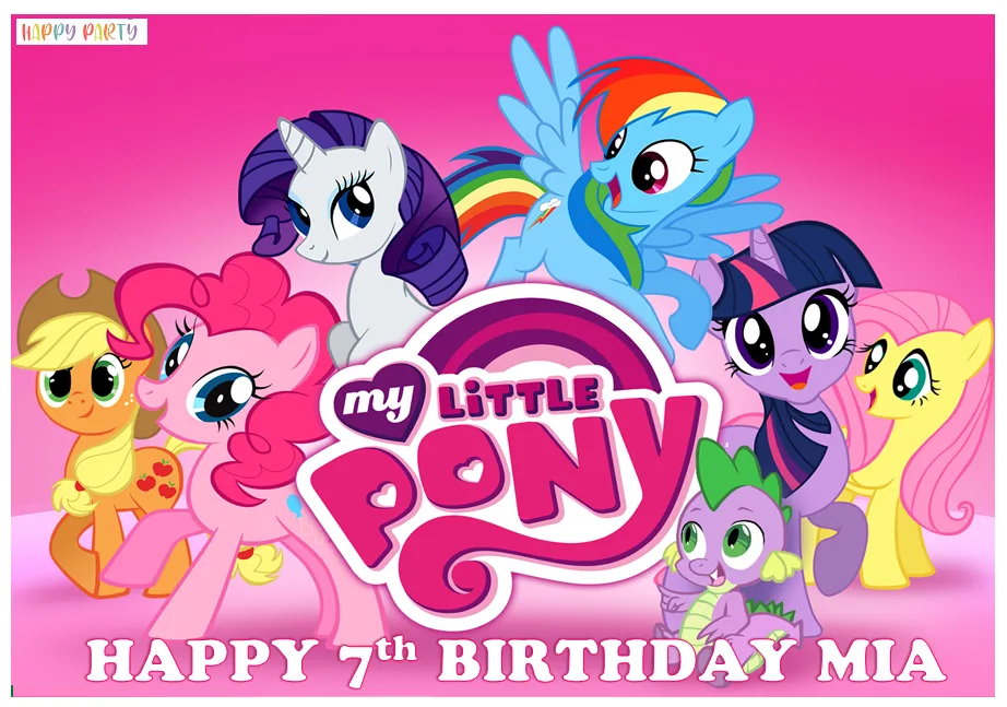 My Little Pony Edible A4 Size Birthday Cake Topper Decoration Images