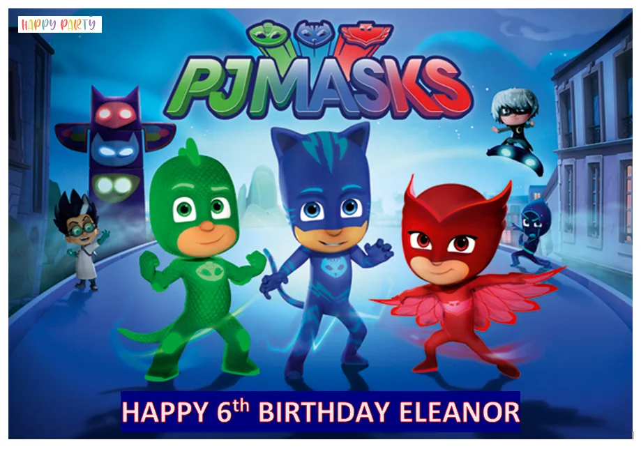 Pj Mask Personalised Edible A4 Size Birthday Cake Topper Decoration Images