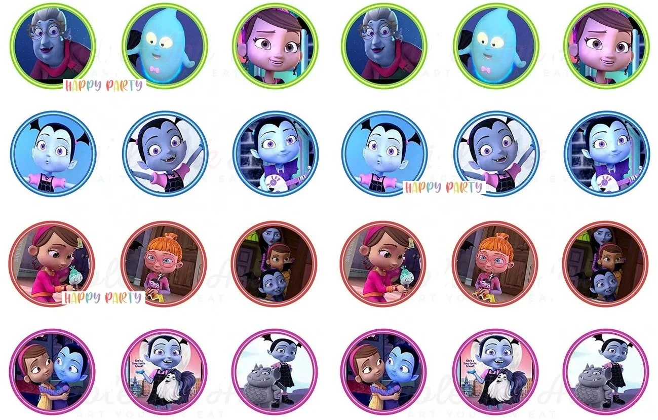 VAMPIRINA Edible Cupcake Toppers 4cm UNCUT Image