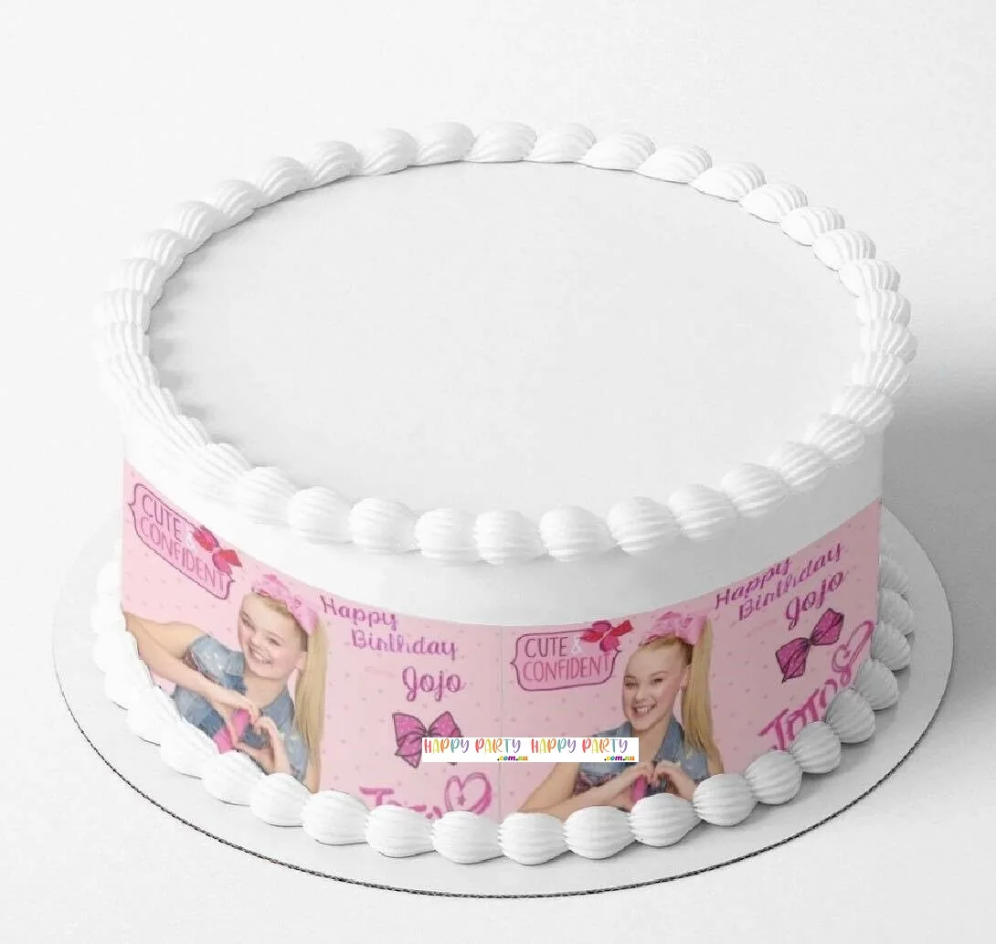 Jojo Siwa A4 Rectangle CAKE WRAP Around The Cake Edible Images Topper