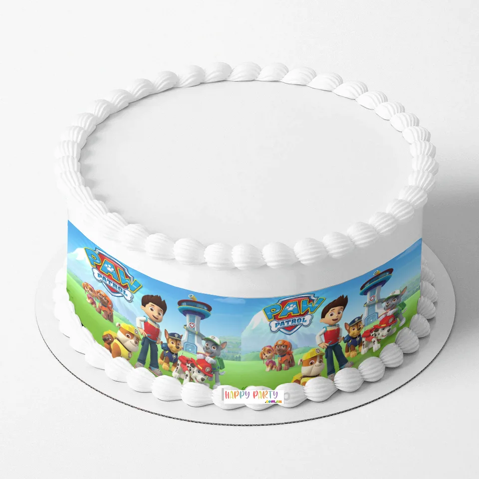 Paw Patrol A4 Rectangle CAKE WRAP Around The Cake Edible Images Topper