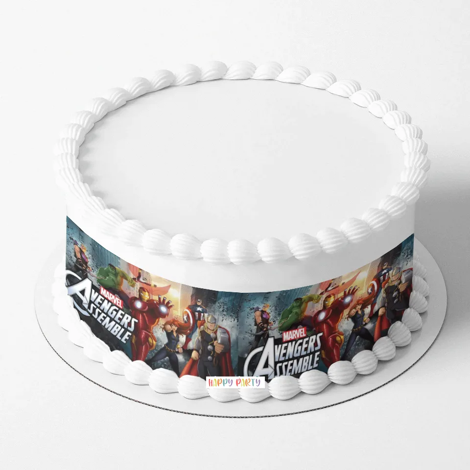 Avengers A4 Rectangle CAKE WRAP Around The Cake Edible Images Topper