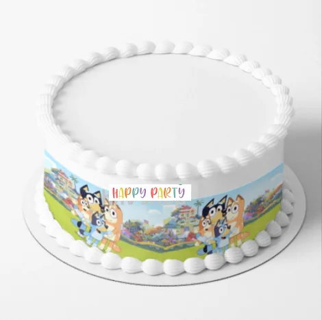 Bluey A4 Rectangle CAKE WRAP Around The Cake Edible Images Topper