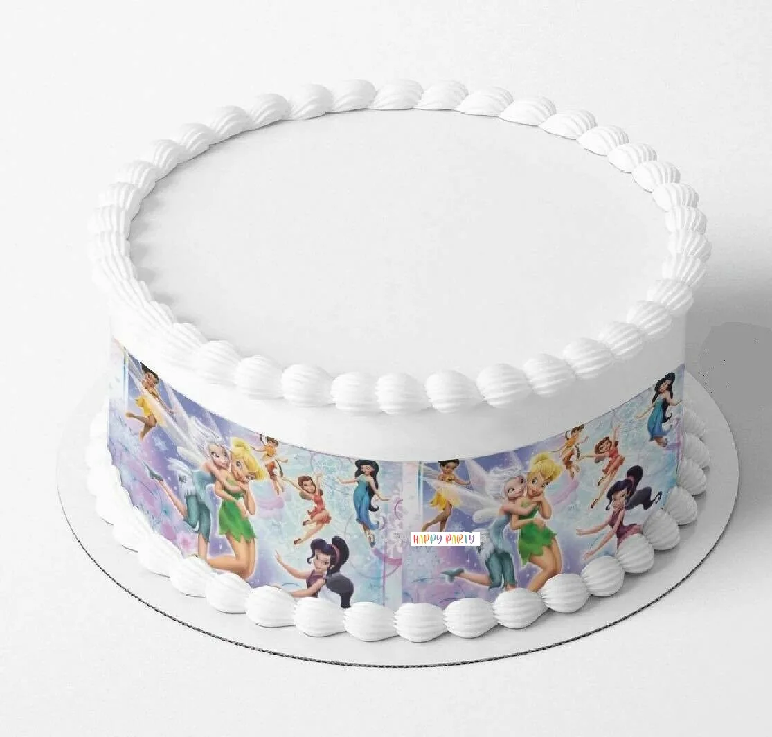 Fairy Tinkerbell A4 Rectangle CAKE WRAP Around The Cake Edible Images Topper
