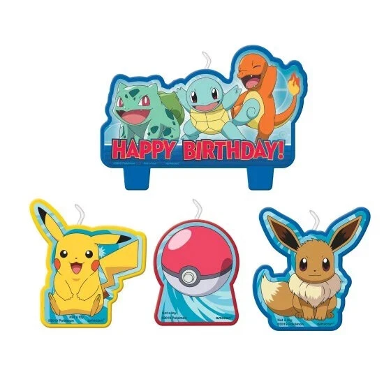 Pokemon Party Candle Set Pack Of 4 C12
