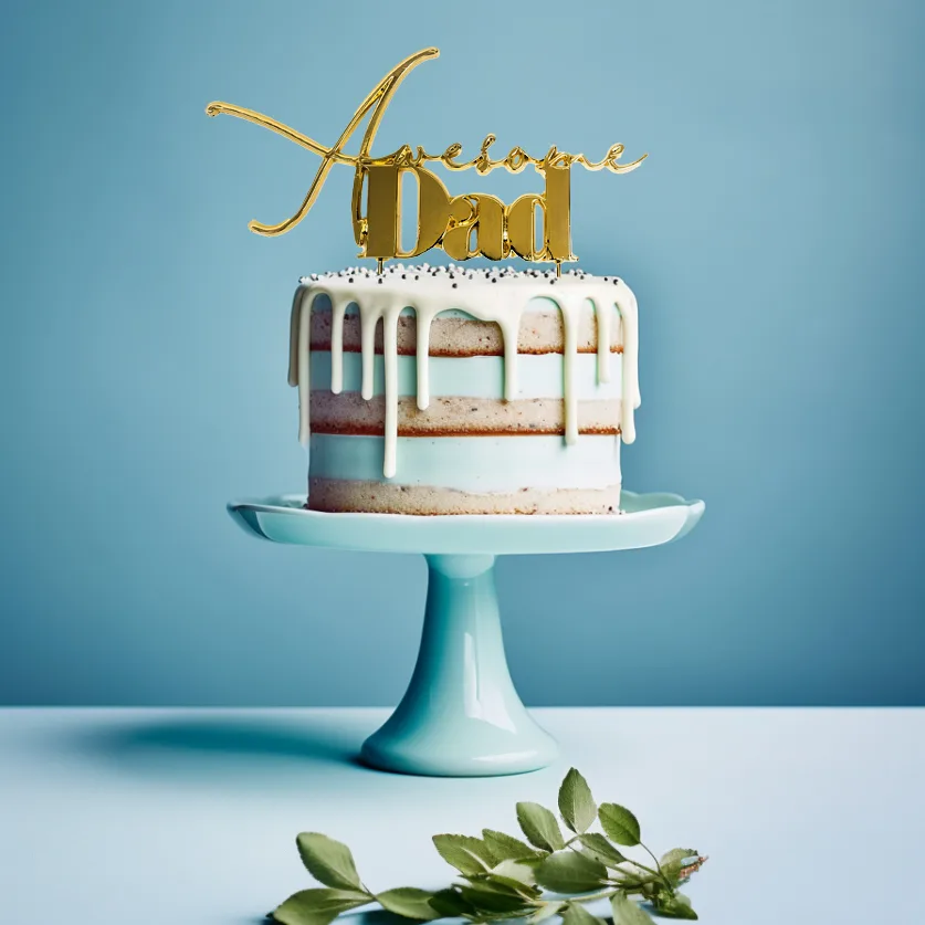 GOLD Metal Cake Topper – AWESOME DAD