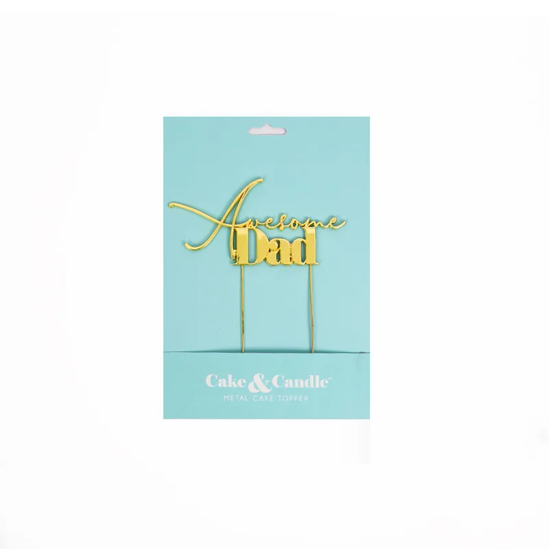 GOLD Metal Cake Topper – AWESOME DAD