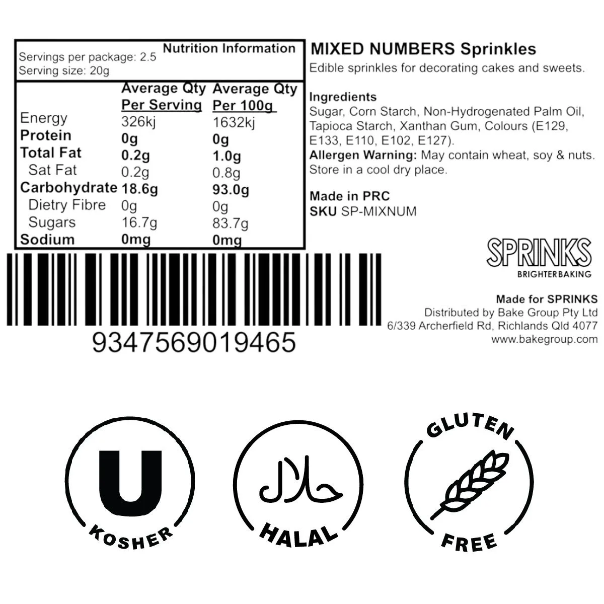 SPRINKLES 50g MIXED ALPHABET